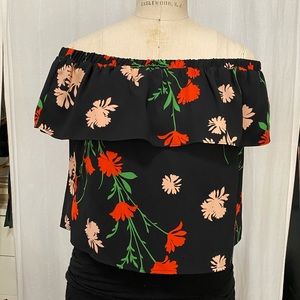Off shoulder floral printed top